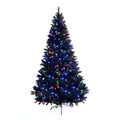 GDFStudio Noelle Modern Glam PVC 6FT Pre-Lit Artificial Christmas Tree with 280 Multicolor LEDs, Black