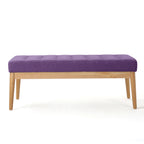 Christopher Knight Home Mid-Century Modern Tufted Upholstered Bench with Birch Wood Legs