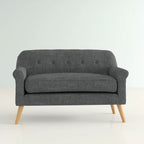 Modern Upholstered Loveseat with Rubberwood Legs ¨C Compact 2-Seater Sofa