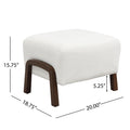 Boucle Storage Ottoman with Solid Wood Legs – Modern Upholstered Footrest & Accent Bench