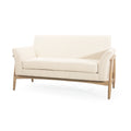 GDF Studio Modern Upholstered Loveseat with Elm Wood Legs & Flare Arm Design