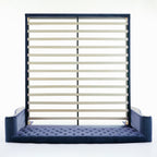 Christopher Knight Home Modern Velvet Wingback Tufted Platform Bed with Nailhead Trim and Silver Legs