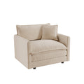 GDFStudio Alcott 41" W Chenille Upholstered?Single Sofa with Waist Pillow, Beige