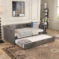 Christopher Knight Home Upholstered Velvet Daybed with Pull-Out Trundle & Tufted Backrest