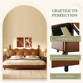 Christopher Knight Home Vintage Wood-Post Faux Leather Platform Bed with Button Headboard & Strong Support Frame