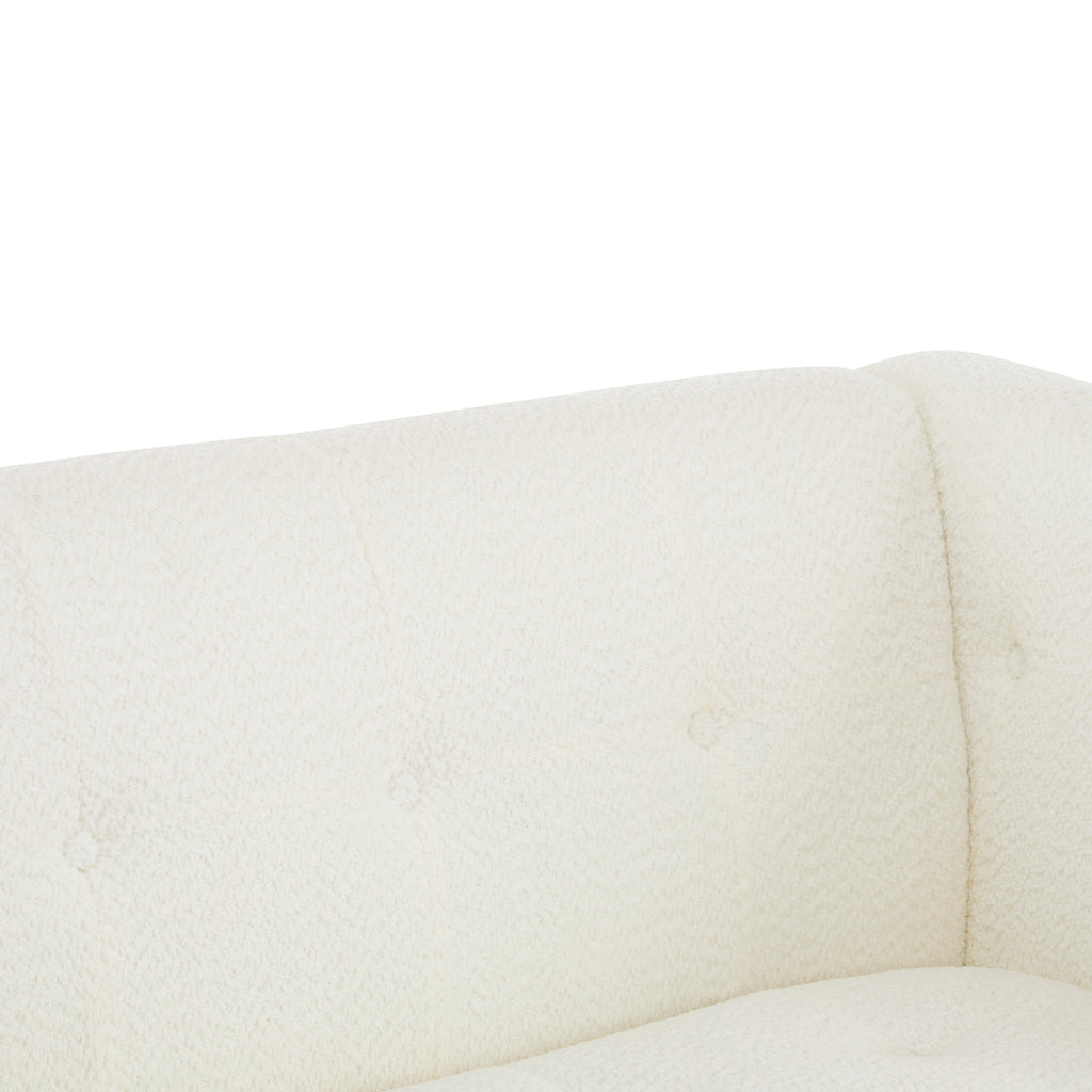 Christopher Knight Home Mid-Century Modern 3-Seater Sofa with Button-Tufted Waffle Stitch & Solid Wood Frame