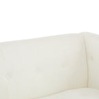 Christopher Knight Home Mid-Century Modern 3-Seater Sofa with Button-Tufted Waffle Stitch & Solid Wood Frame