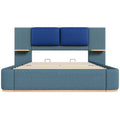 Christopher Knight Home Upholstered Storage Platform Bed with PU Headboard Cushion & Built-In Side Shelves