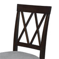 Modern Upholstered Dining Chairs with Tufted Back, Linen Fabric Kitchen Chairs with Solid Wood Legs （Set of 2）