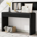 GDFStudio Henley 55" Entryway Console Table with Fluted Drawers, Black