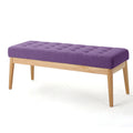 Christopher Knight Home Mid-Century Modern Tufted Upholstered Bench with Birch Wood Legs