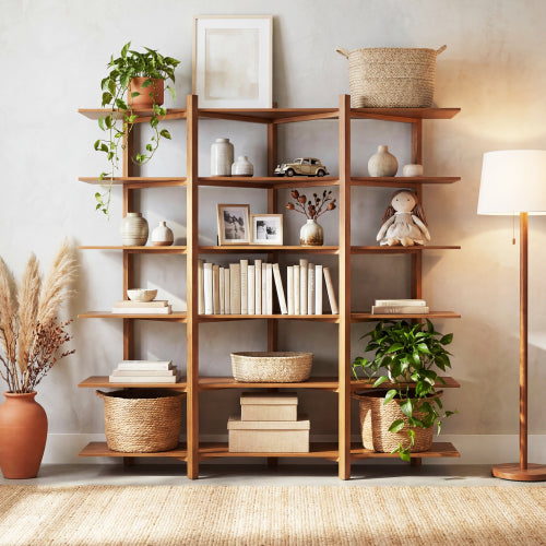 Christopher Knight Home Elliot Modern Wood 6-Tier Open Display Storage Shelf Bookcase, Brown