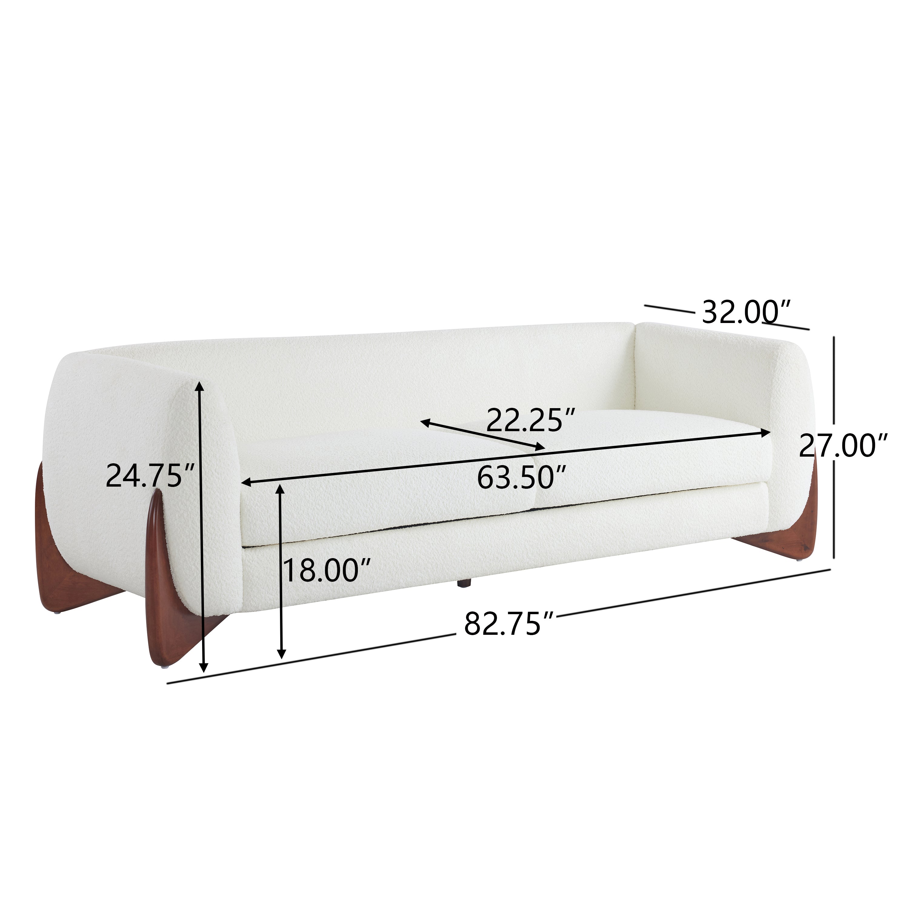 Christopher Knight Home 82" Boucle Sofa with Birch Wood Legs – Modern Cozy Upholstered 3-Seater