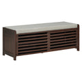 GDFStudio Morley Shoe Bench with Storage and Movable Cushion, Espresso