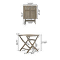 GDFStudio Rabion Outdoor Acacia Wood Folding 25" Bistro Table, Gray