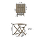 GDFStudio Rabion Outdoor Acacia Wood Folding 25" Bistro Table, Gray