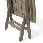 GDFStudio Rabion Outdoor Acacia Wood Folding 25" Bistro Table, Gray