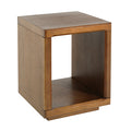Christopher Knight Home Everett Modern Pine Wood Side Table,Walnut, Cube Design