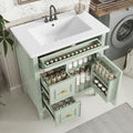 GDFStudio Daniell 30" Rubberwood Bathroom Vanity with Sink and Adjustable Shelf