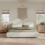 Christopher Knight Home Modern Boucle Upholstered Platform Bed with Pillow Headboard