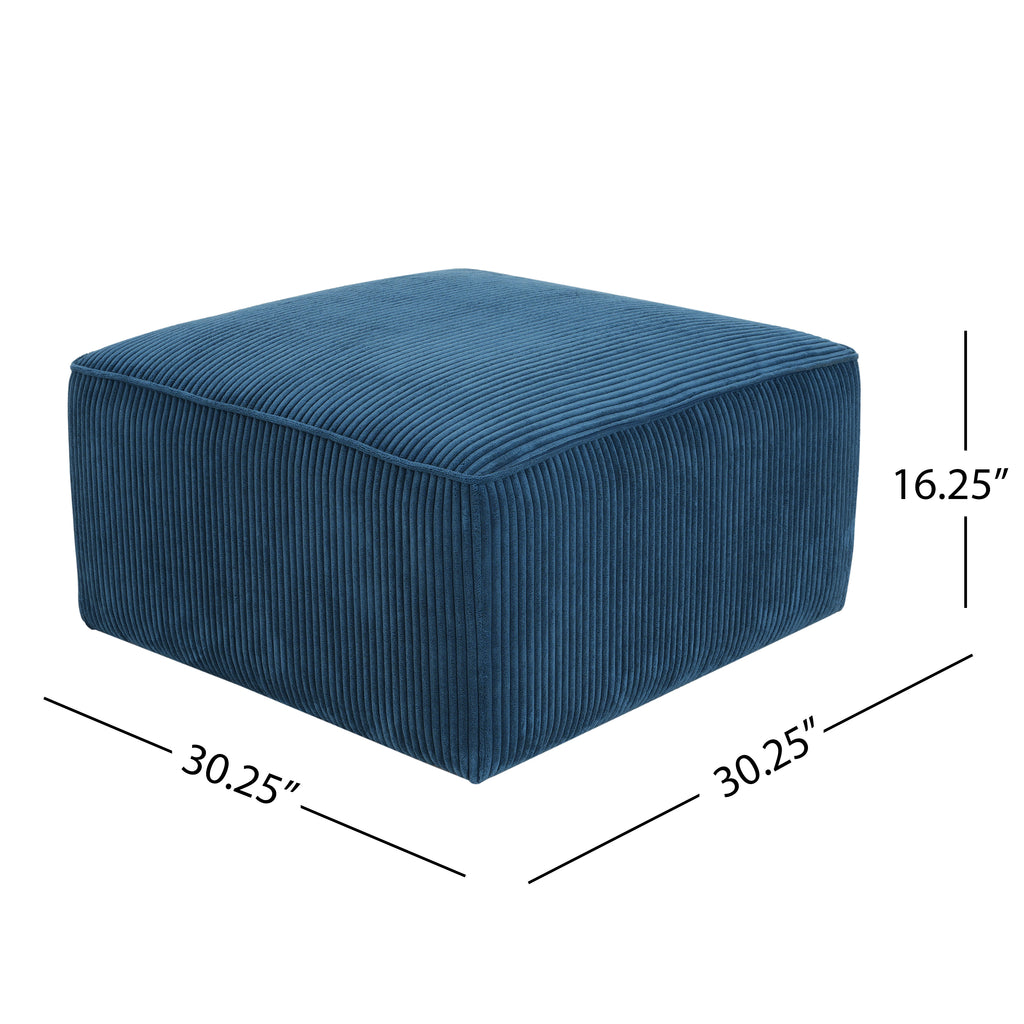 Christopher Knight Home Modern Corduroy Sectional Ottoman – Modular Square Living Room Footrest