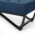 Christopher Knight Home Modern Upholstered Ottoman Bench with Tufted Waffle Stitch & Bentwood Base