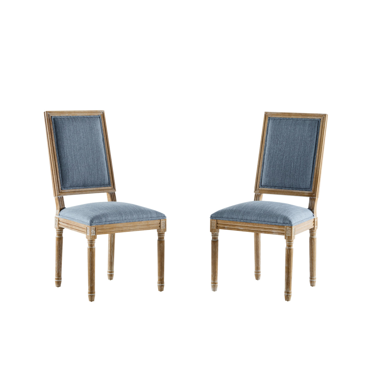 Christopher Knight Home Carina French Country Rubberwood Upholstered Dining Chair (Set of 2), Slate Blue