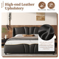 Christopher Knight Home Modern PU Leather Platform Bed with Wave Headboard & Wingback Design