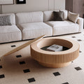 GDFStudio Sophia Modern Round Coffee Table with Storage
