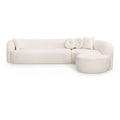 Christopher Knight Home Vero 2 Piece Chenille Compressed Sectional Sofa with 4 Pillows and Curved Design, Beige