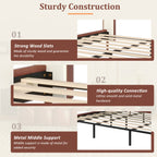 Christopher Knight Home Luxury Faux Leather Bed Frame with Curved Headboard & Solid Wood Support