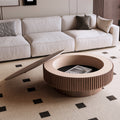 GDFStudio Sophia Modern Round Coffee Table with Storage