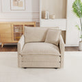 GDFStudio Alcott 41" W Chenille Upholstered?Single Sofa with Waist Pillow, Beige