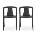 Christopher Knight Home Orchid Outdoor Polypropylene Resin Stacking Dining Chairs (Set of 2), Black