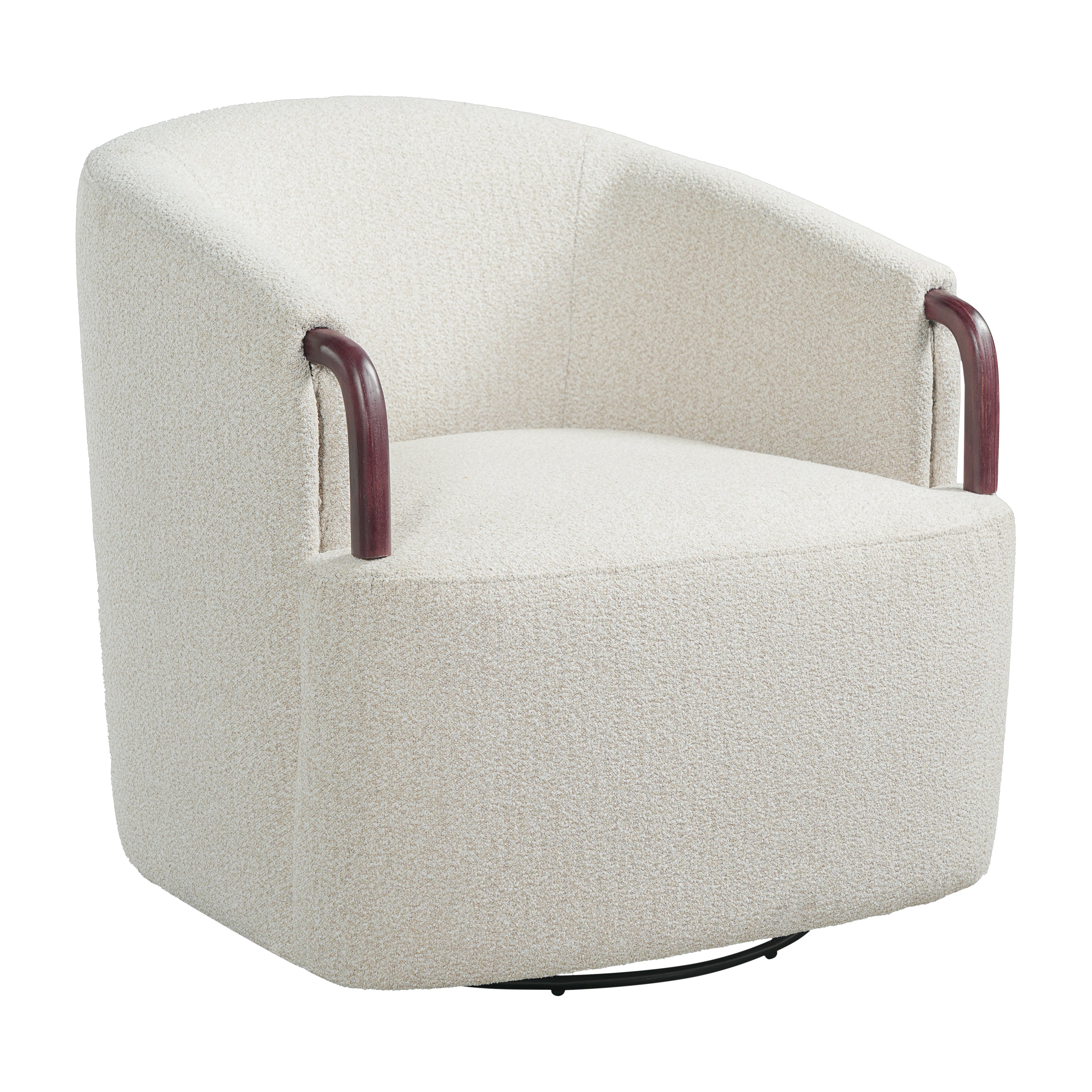 Christopher Knight Home Ute Modern Boucle Upholstered 360? Swivel Barrel Chair, Beige