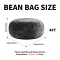 GDFStudio Felix Modern Flannelette Bean Bag Chair, Dark Grey, 4FT