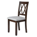 Modern Upholstered Dining Chairs with Tufted Back, Linen Fabric Kitchen Chairs with Solid Wood Legs （Set of 2）
