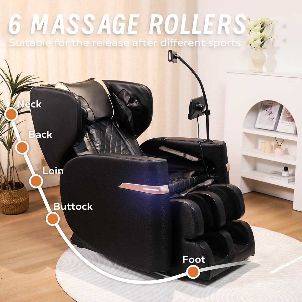 Christopher Knight Home Arthur Full Body Air Pressure Massage Chair Recliner with Bluetooth and Zero Gravity, Black