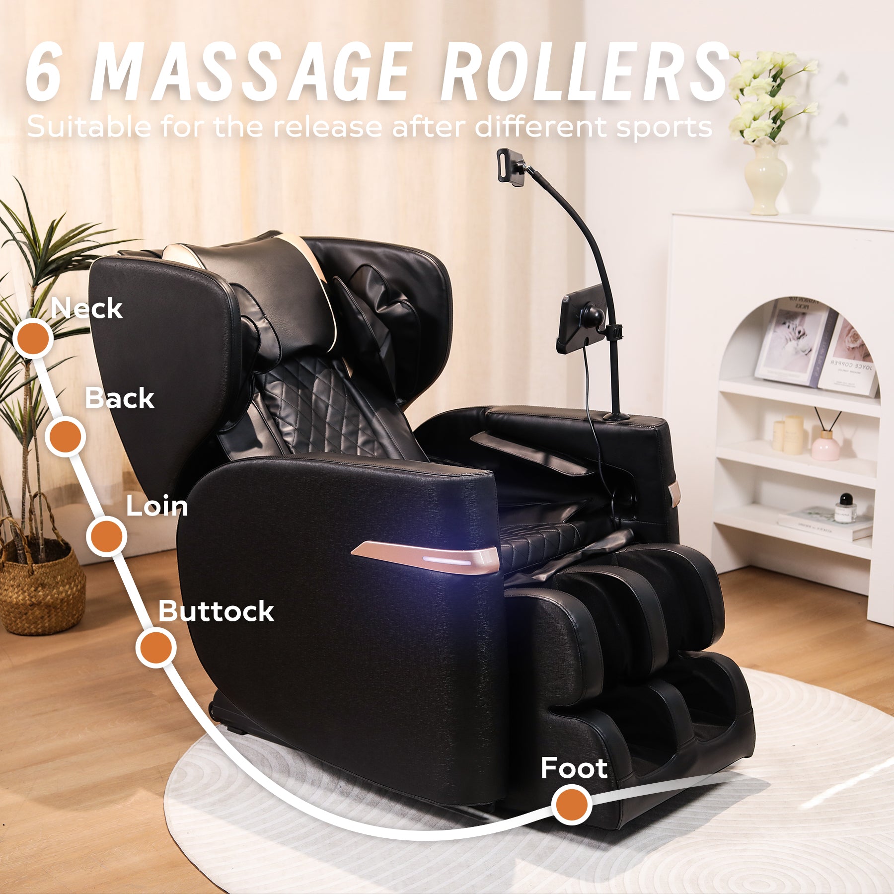 Christopher Knight Home Arthur Full Body Air Pressure Massage Chair Recliner with Bluetooth and Zero Gravity, Black