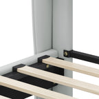 Christopher Knight Home Modern Faux Leather Platform Bed with Gold Metal Accents & Sturdy Wood-Metal Frame