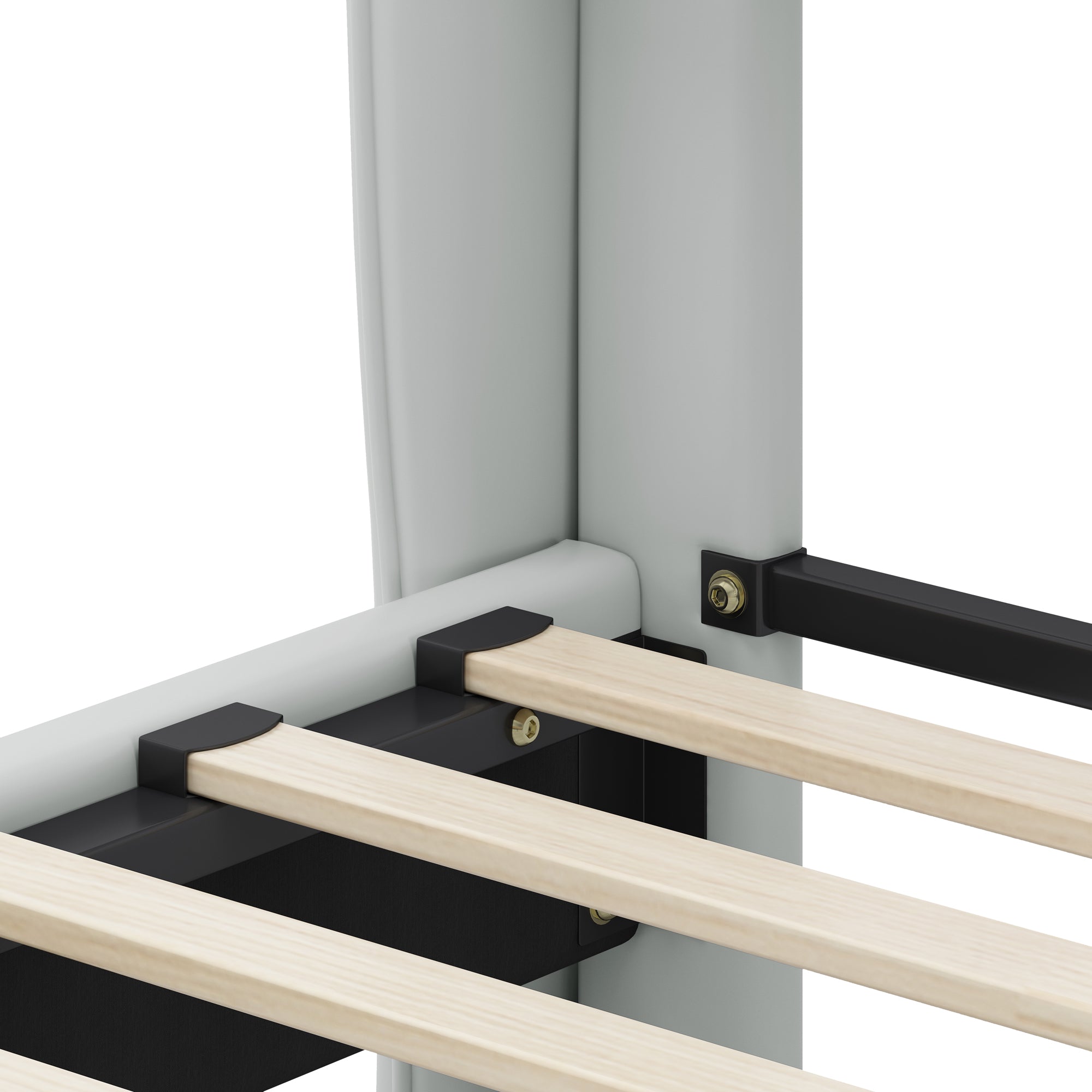 Christopher Knight Home Modern Faux Leather Platform Bed with Gold Metal Accents & Sturdy Wood-Metal Frame