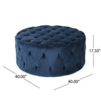 Christopher Knight Home 40" Tufted Velvet Square Ottoman – Oversized Modern Glam Cocktail Coffee Table Bench