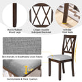 Modern Upholstered Dining Chairs with Tufted Back, Linen Fabric Kitchen Chairs with Solid Wood Legs （Set of 2）