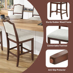 Upholstered Counter Height Bar Stools Set of 2, Solid Wood Frame with Fabric Seat & Back