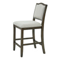 Upholstered Counter Height Bar Stools Set of 2, Solid Wood Frame with Fabric Seat & Back