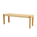 Christopher Knight Home Angie 43" Outdoor Acacia Wood and Wicker Bench, Teak/Brown