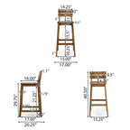 GDFStudio Ismay Outdoor Acacia Wood 30 Inch Barstools (Set of 2), Teak