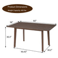 GDF Studio 60¡° Rubber Wood Dining Table, Rustic Farmhouse Rectangular Kitchen Table