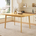 GDF Studio 60¡° Rubber Wood Dining Table, Rustic Farmhouse Rectangular Kitchen Table