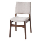 GDF Studio Upholstered Stackable Dining Chairs Set, Linen Fabric Kitchen Chairs with Solid Wood Frame (Set of 2)